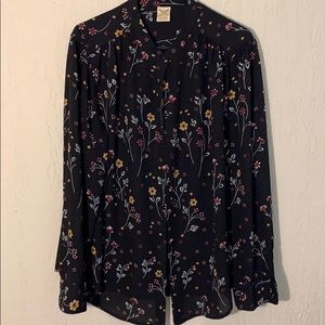 Black Flower blouse